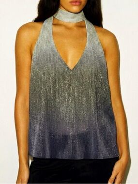 Show Me Your Mumu Casey Collar Top in  Icicle Dip Dye Size Medium